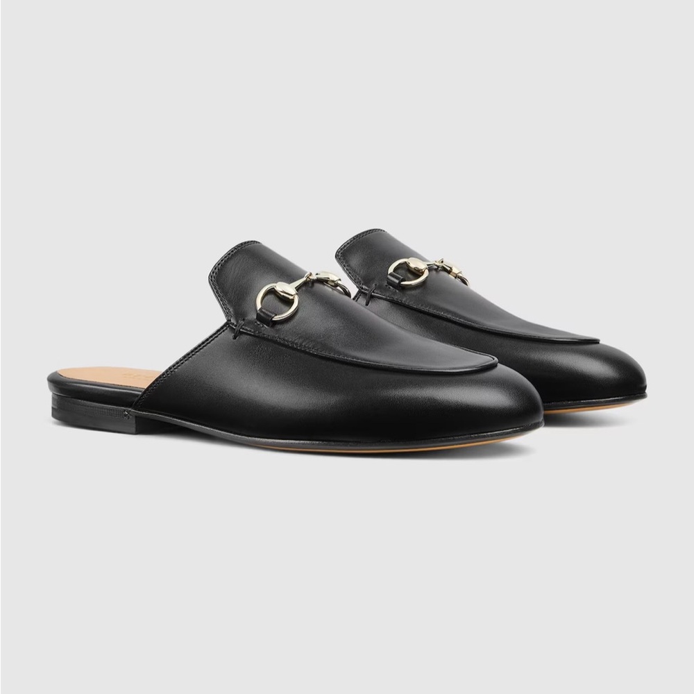 Gucci Women's Black Princetown Mules Size 38 - Picture 2 of 9